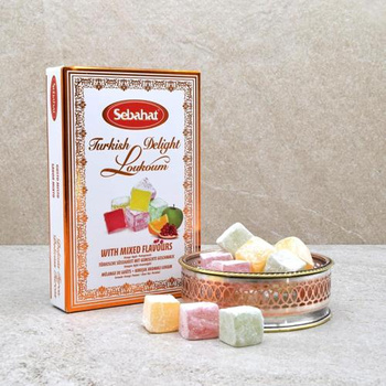 Sebahat Lokum owocowe mieszane, Karışık Meyveli Lokum, Mixed Fruit Turkish Delight 200g